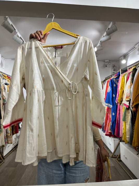 Off White Anghrakha Short Kurta L-40